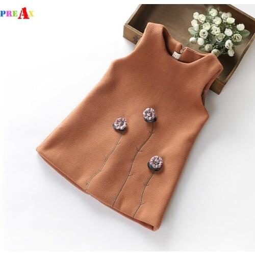 Baby Girls Princess Dress Sleeveless Autumn Winter A-Line Dress for Toddler 2-7 Years Children Fashion Clothing Red Dress