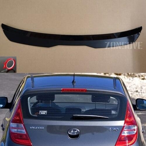 Use For Hyundai I30 2009-2012 Year Roof Spoiler Carbon Fiber Look Accessories Body Kit Factory Style