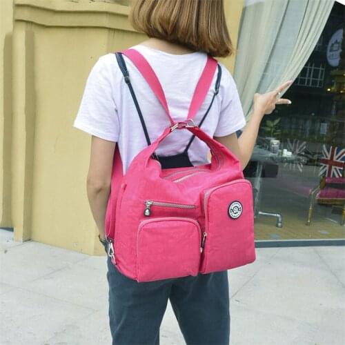 Fashion 3 in 1 Nylon Women Backpacks Large Capacity Waterproof Travel Shoulder Bag Two Main Pocket School Bag For Teenage Girls