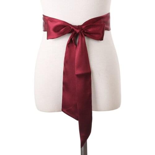 Silk Ribbon Pure Color Dress Chiffon Super Scarf Lady Bow Belt fajas fajas reductoras de barriga Super long multi-function belt