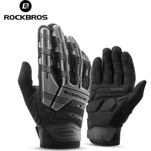 ROCKBROS Cycling Gloves SBR 6mm Thickened Pad Shockproof Breathable GEL Bike Gloves Men Women Full Finger Sport MTB Gloves