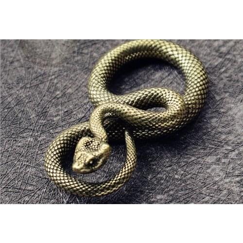 Vintage solid Brass handmade craft DIY Fitting Miniature ornament imitation animals Keychain ring Pendant accessories a3096