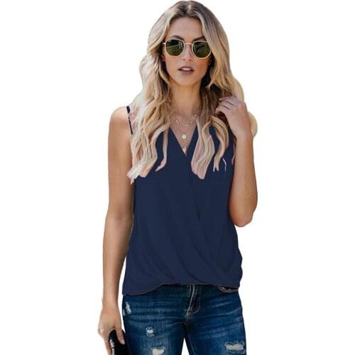 Women’s Summer Vest Tops Fashion V Neck Pleated Hem Loose Black Sleeveless Woman Tops 2021 Casual Vacation Top T Shirt Femme