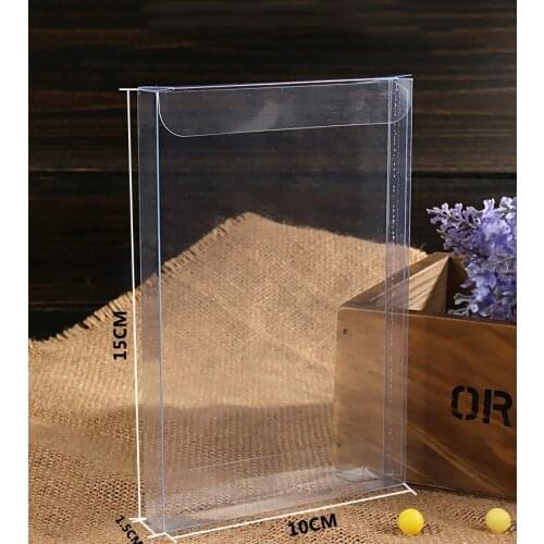 20pcs 1.5*10*15cm Wedding PVC Box clear Gift Craft cosmetic display box small Jewelry packing holder Transparent plastic box
