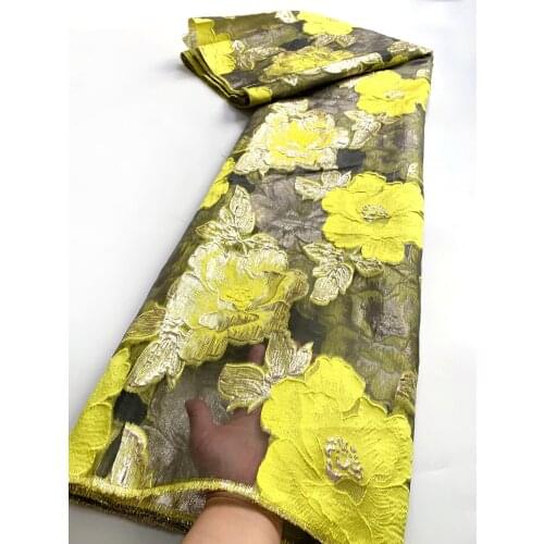 African Lace Fabric 2021 High Quality Brocade Jacquard Fabric Nigeria French Organza Lace Fabric Party Dress 5 Yards VM5049
