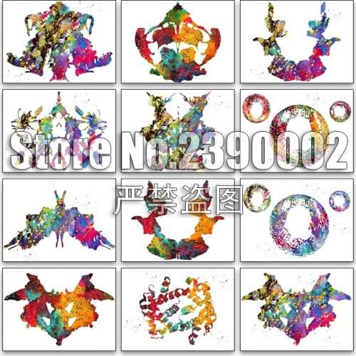 Rorschach inkblot test 5d Diy Diamond Painting Cross Stitch Diamond Embroidery Watercolour Full Mosaic Gifts Picture Needlework
