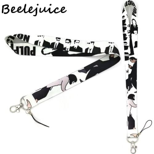 24pcs Pulp fiction Neck Strap Lanyard keychain Mobile Phone Strap ID Badge Holder Rope Key Chain Keyrings cosplay Accessory Gift