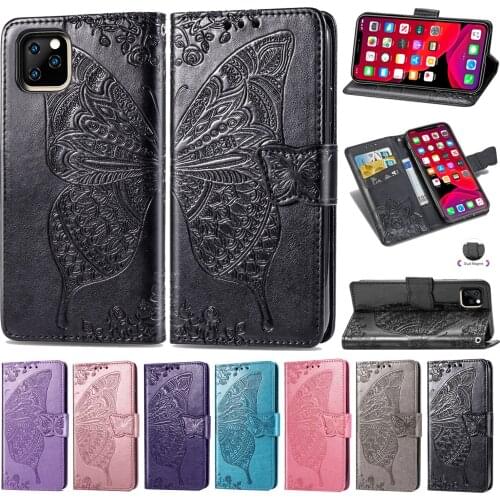 Butterfly Pattern Leather Phone Case Wallet Cover For iPhone 6 6S Plus 7 8 Plus Cases For iPhone X XR XS Max 11 Pro Flip Case