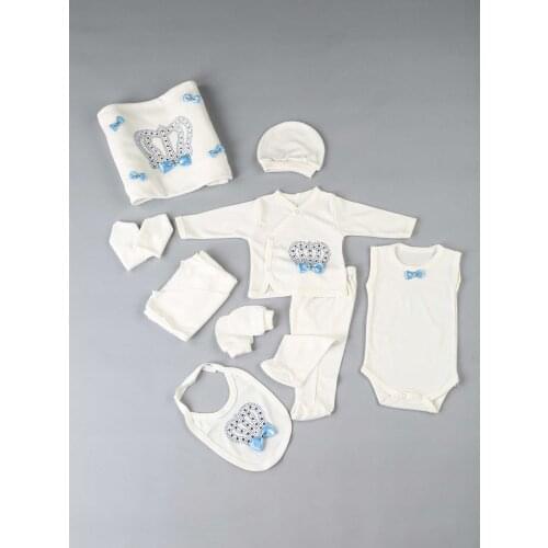 Blue King Crowned Newborn Baby Boy 10 lu Hospital Output