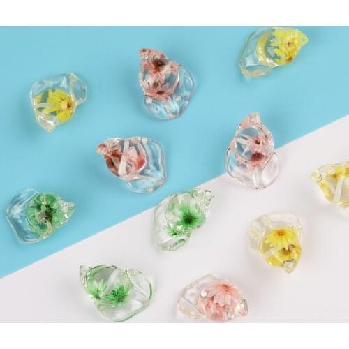 HAOSAW 6Pcs Choose/Jewelry Accessories/Pendant/Hand Made/Flower Design/Jewelry Findings & Components/Irregular Shape/DIY Charms