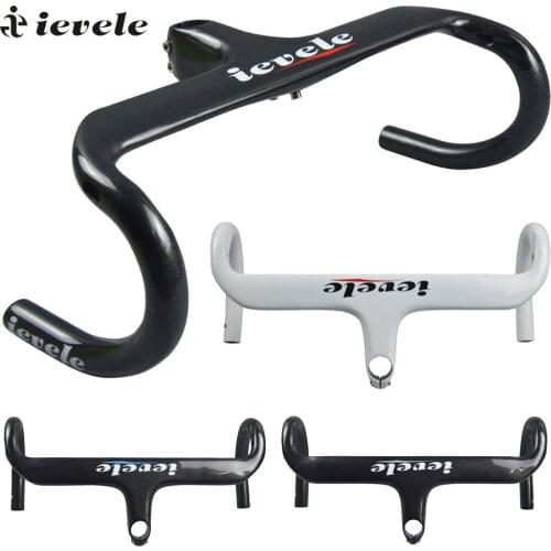 Ievele Carbon Road Handlebar Bicycle Handlebar and Stem Carbon Handlebar fork 28.6mm 290g Ultra light Integrated Handlebars