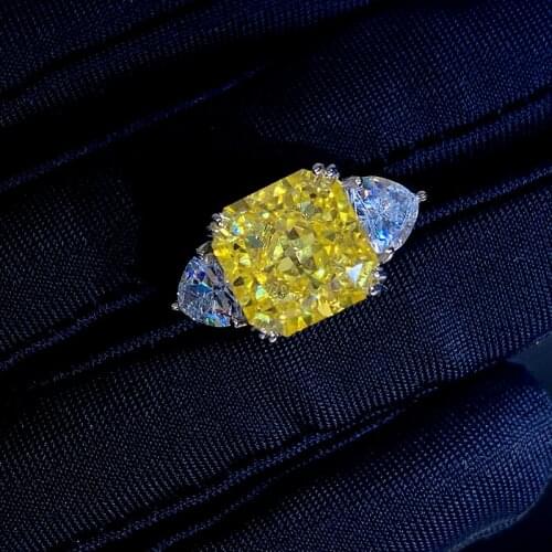 Natural Flower cut 5ct Topaz Diamond Ring 100% Original 925 sterling silver Engagement Wedding band Rings for Women Fine Jewelry