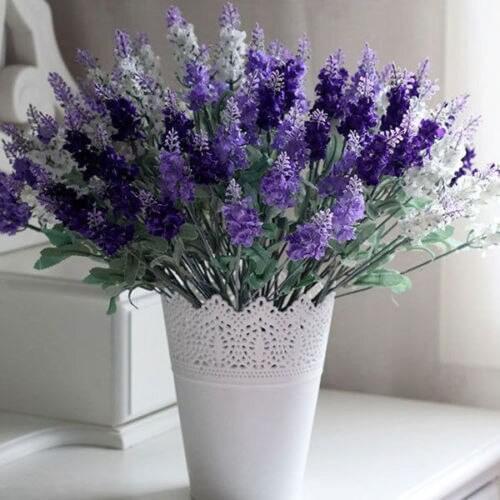 Beautiful Artificial Flower Lavender Home Decoration Wedding Party Silk Flowers High Simulation 10 Heads Lavender Small Bouquets