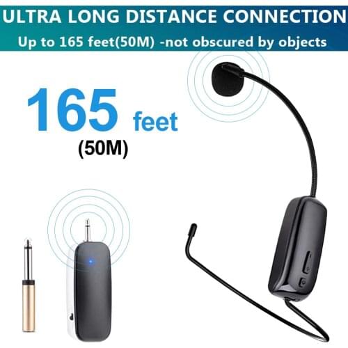 Multifunctional UHF Wireless Microphone Headset Wireless Headset Mic System Headset Mic and Handheld Mic
