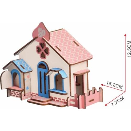 DIY Model toys 3D Wooden Puzzle Chocolate Cottage Wooden Kits Educational Puzzle Game Assembling Toys Gift for Kids P3