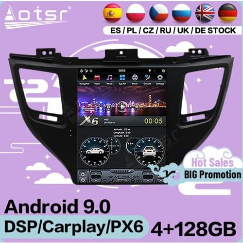 128G Tesla Screen Multimedia Stereo Android 9 Player For Hyundai Tuscon 2015 2016 2017 2018 2019 GPS Navi Audio Radio Head Unit
