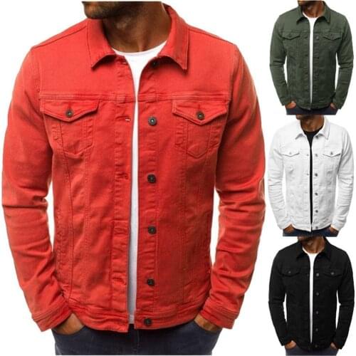 Jacket Men 2020 Spring and Autumn New Fashion Casual Men In Solid Color Multi-button Cargo Pocket Slim Hip Hop Men Denim Jacket