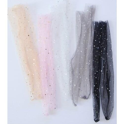 Summer Fashion Cool Tulle Socks Women Transparent Ultra-thin Breathable Ankle Socks Female Mesh Shiny Stars Moon Fishnet Socks