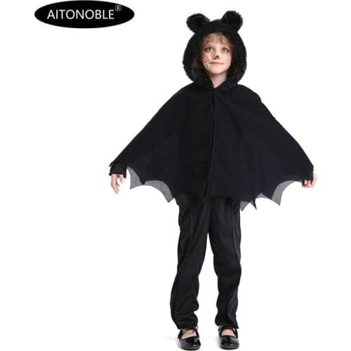 2020 Aitonoble New Costume Child Cute Girls Costume Supergir Cloak Kids Cloak Cosplay Halloween Costume Manteau