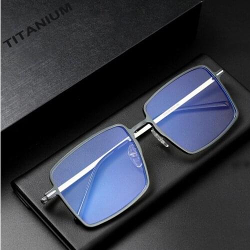 Pure Titanium Business Anti Blue Light Computer Glasses Men Spectacle Frame Eyewear UV400 Radiation-Resistant Glasses A6122
