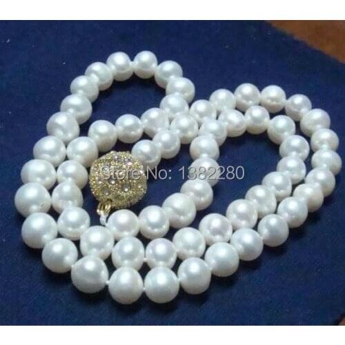 New Arrival 8-9mm White Freshwater Pearl Necklace 18Inch DIY Women Girl Hot Sale Jewelry Making Design Fashion Style Wholesale