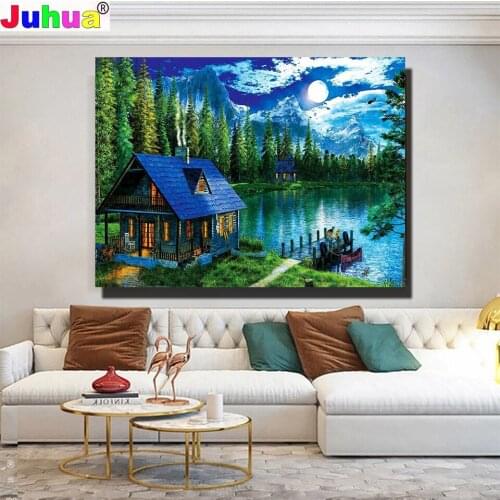 Landscape Waterfall 5d DIY Diamond Embroidery Cross Stitch Kits Needlework Crafts Mosaic Set Handmade Home Decor Wholesale