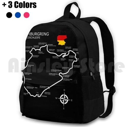 The Nurburgring-Nordschleife Outdoor Hiking Backpack Waterproof Camping Travel Nurburgring Grand Prix Grand Prix Circuit