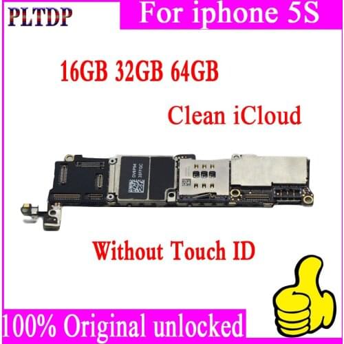 16GB 32GB 64GB Motherboard without touch ID for iphone 5S unlocked mainboard IOS System logic board with chips