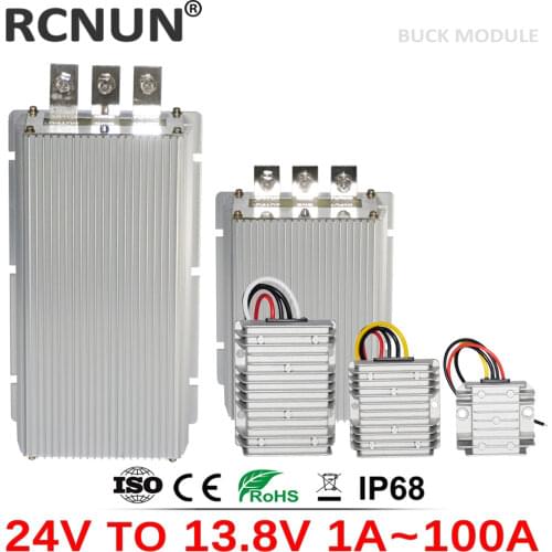 RCNUN 24V to 13.8V 19V 5A 10A 15A 20A 30A 40A 50A 60A 80A 100A Step Down DC-DC Converter Buck Car Laptop Power Supply Charger
