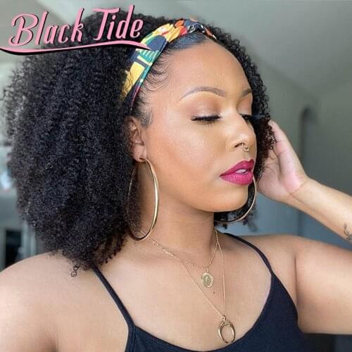 Headbands Afro Kinky Curly Wig Head Band Wigs Human Hair 150% Indian Curly Headband Wig Remy Headband Wig Human Hair Kinky Curly