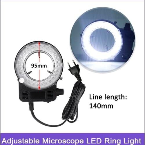Adjustable Microscope LED Ring Light New Illuminator Lamp For Microscope Circle Light Industrial Microscope Camera Light Source