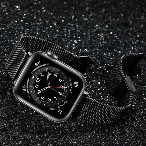 Watchband for apple watch strap series 6 5 4 3 44mm 40mm 42mm 38mm band for iwatch se sports bracelet Stainless Steel Mesh loop