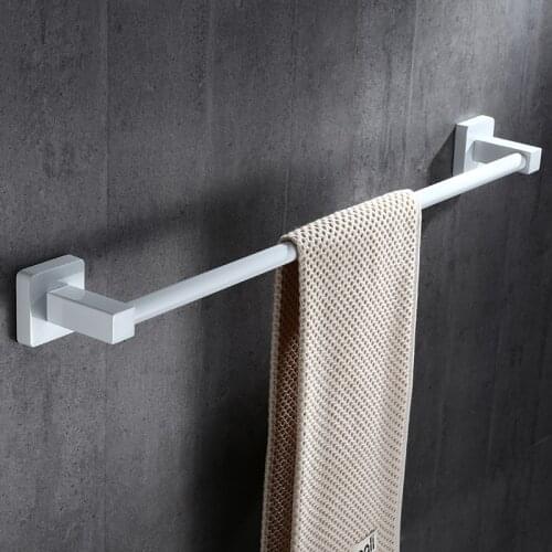 304 Stainless Steel Paint White Towel Rack 40cm 50 Cm Bathroom Towel Holder,single Towel Bar HY-20-748
