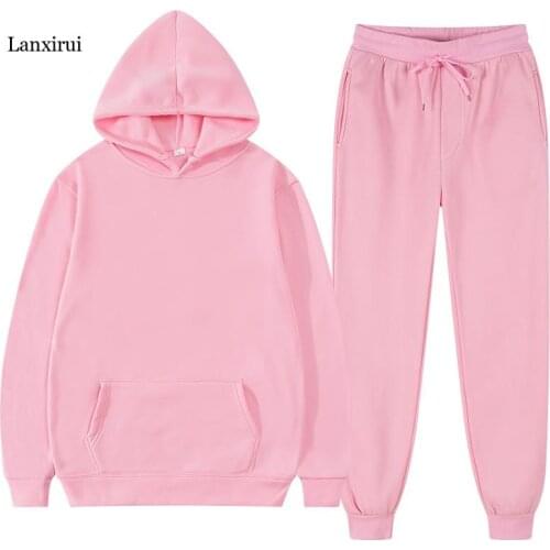 Winter Hoodie Sets Men Fashion Fleece Red Hoodies Black Brand Pants Casual Jogger Suit Tracksuit Sweatshirt Woman Pullover