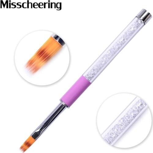 1PC Rhinestone Nail Art Ombre Brush UV Gel Drawing Liner Nylon Hair Brush Nail Art Tools