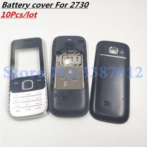 10Pcs/Lot New Full Housing For Nokia 2730C 2730 Front Faceplate Frame Cover Case+Back cover/battery door cover+Keypad
