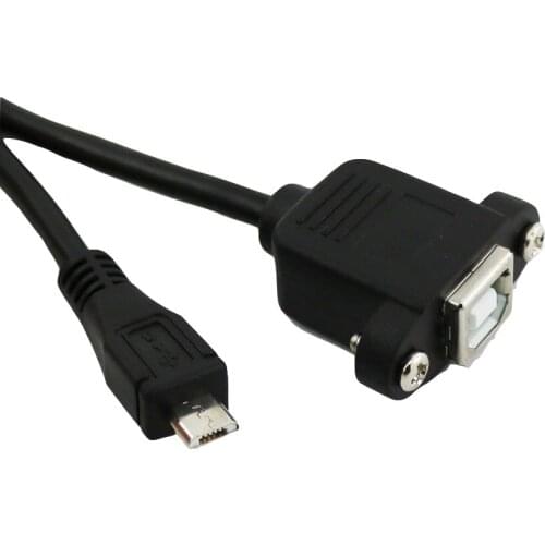 10x Printer Panel Mount USB 2.0 B Female Socket to Micro USB 5 Pin Male Connector Cable Cord 1FT/1.5FT