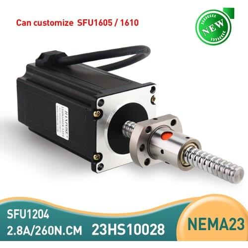 5PCS Nema 23 Stepper Motor 23HS10028-SFU1204 ball screw 2.8A 260N.CM length 100 200MM for 3D Printer CNC nema23 24v step motor