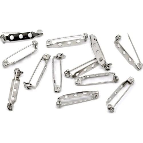 500Pcs Wholesale Silver Tone Safety Pins for Brooches Back Pins DIY Crafts Making 28x7mm