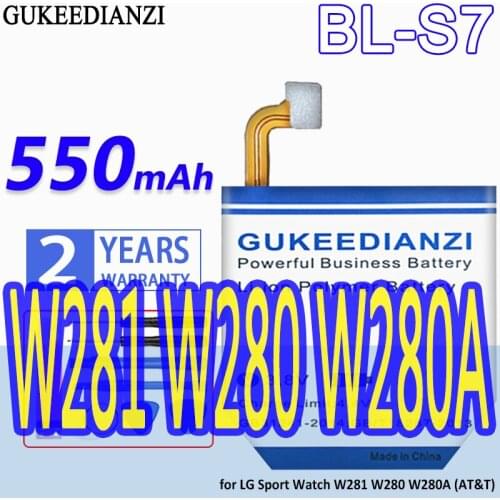 High Capacity GUKEEDIANZI Battery BL-S7 550mAh for LG Sport Watch W281 W280 W280A (AT&T)
