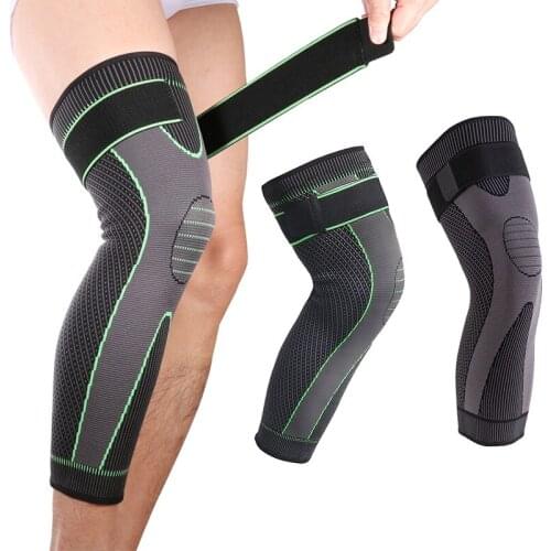 Running Fitness Sports Leg Knee Protector Brace Compression Knee Sleeve with Adjustable Straps
