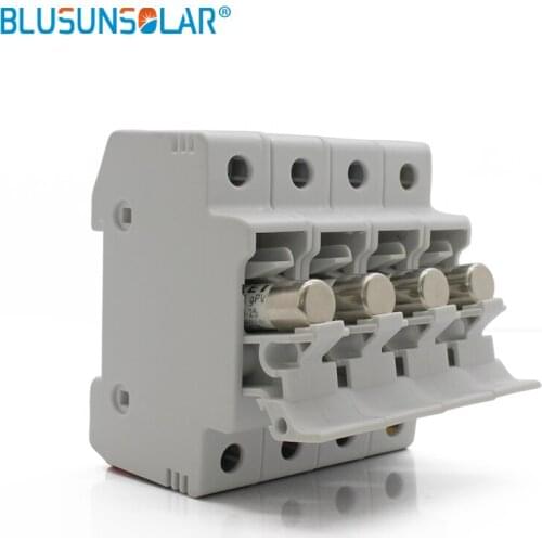 BLUSUNSOLAR 1000V DC 10x38mm Solar PV Fuse Holder With Four Fuse for Solar System Protection