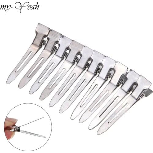 Over 50pcs/Pack Hairdressing Salon Hair Tools Silver Flat Metal Single Prong Alligator Hair Clips Barrette DIY Hairpin Accessory