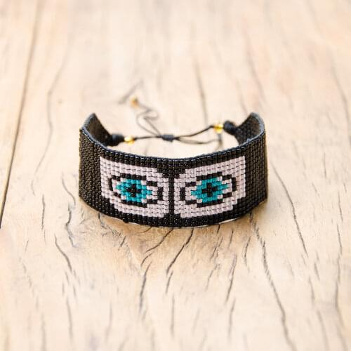 Go2Boho Turkish Evil Eye Bracelet Unisex Handma Loom Woven Miyuki Beads Jewelry Trendy Jewellery Adjustable Bracelet For Women