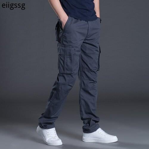Mens Cargo Pants Mens Casual Multi Pockets Military Large size Tactical Pants Men Outwear Army Straight slacks Long Trousers