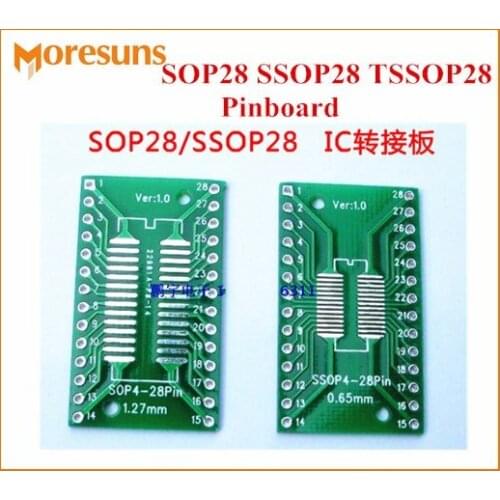 Fast Free Ship 20pcs/lot 20.3*35.5mm SOP28 pinboard S SOP28 turn DIP28 TSSOP28 SMD to DIP 0.65mm/1.27mm adapter plate PCB