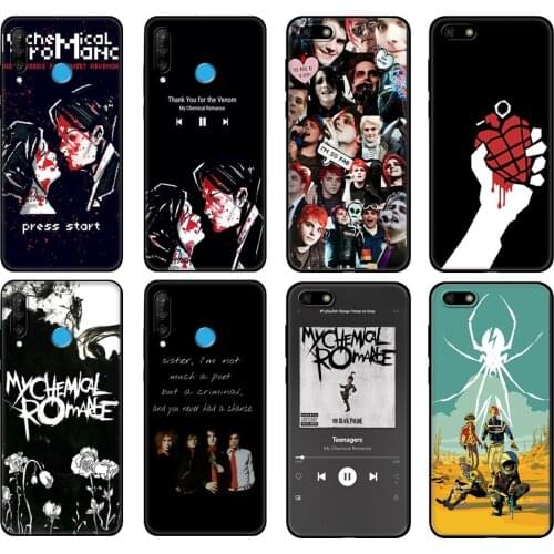 Black tpu Case For Huawei Honor 20 Lite 10 10i 20S 30S 30 Case Honor 7A 5.45 7s 7C 5.7 Case Cover Super My Chemical Romance