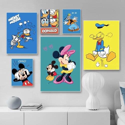 Disney Cartoon Canvas Paintings Classic Anime Donald Duck Posters and Prints Wall Art Pictures for Living Kids Room Home Decor