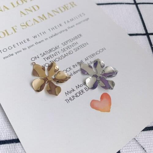 DIY jewelry accessories alloy five-petal flower pendant jewelry accessories materials