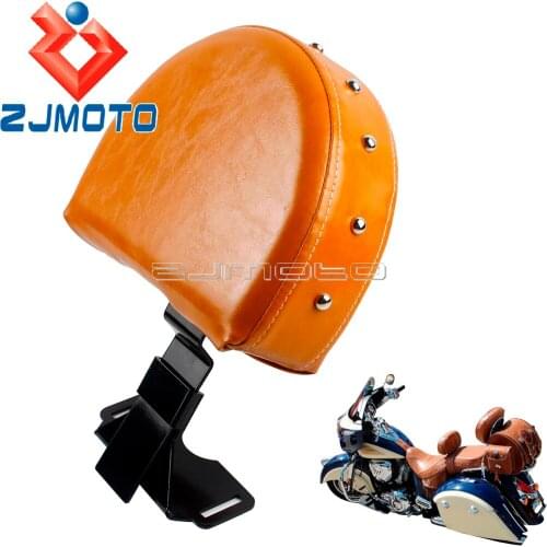 For 2014-up Indian Chief /Chieftain Quick Release Driver Backrest Brown Adjustable Sissy Bar Rear Pad Cushion